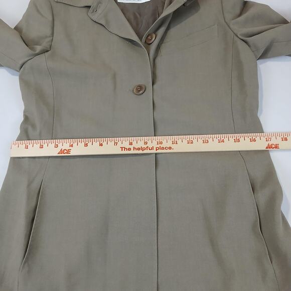 MaxMara Coat Womens Small Taupe Beige Wool Blend Long Jacket Made in Italy Lined - Picture 9 of 14